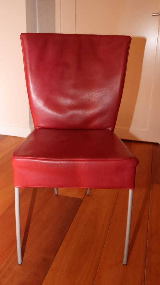 Image 1 of 6 sedie da pranzo Montis Spica, pelle, colore ciliegia Gaucho