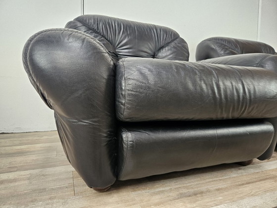 1970s Black Leather Club Chairs – Armchairs (photo 15 of 17)
