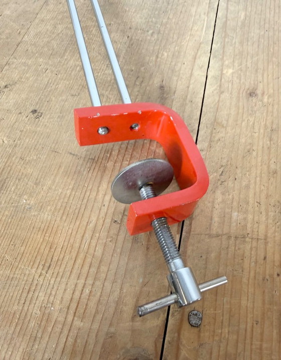 Vintage Red Table Lamp by Josef Hůrka for Lidokov, 1960s – Iron, Chrome (photo 21 of 21)