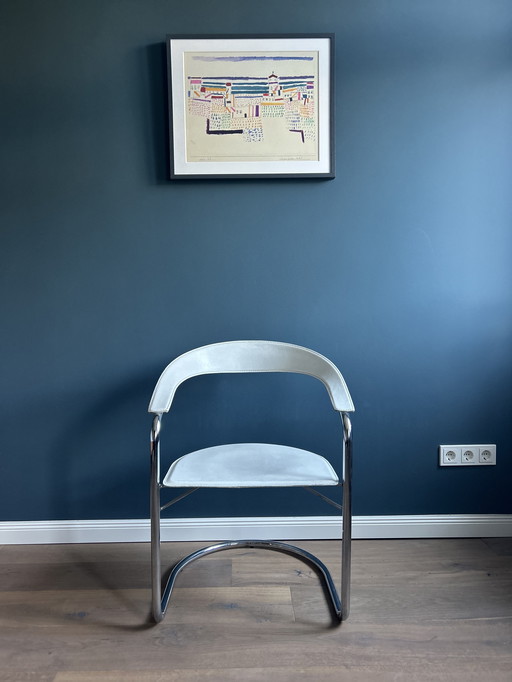 2x vintage tubular steel leather armchair by A. Rizzatto - 450€ (pair price)