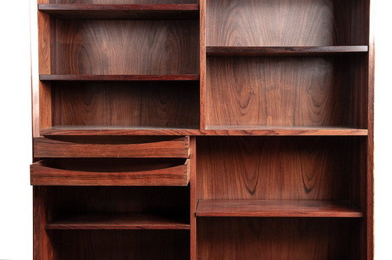 Image 1 of Regal- und Bareinheit, dänisch, aus Palisander und Messing, von Erik Brouer für Brouer’s Møbelfabrik 1960.