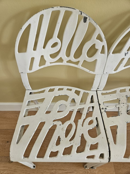 2x Artifort aluminum chairs Hello There