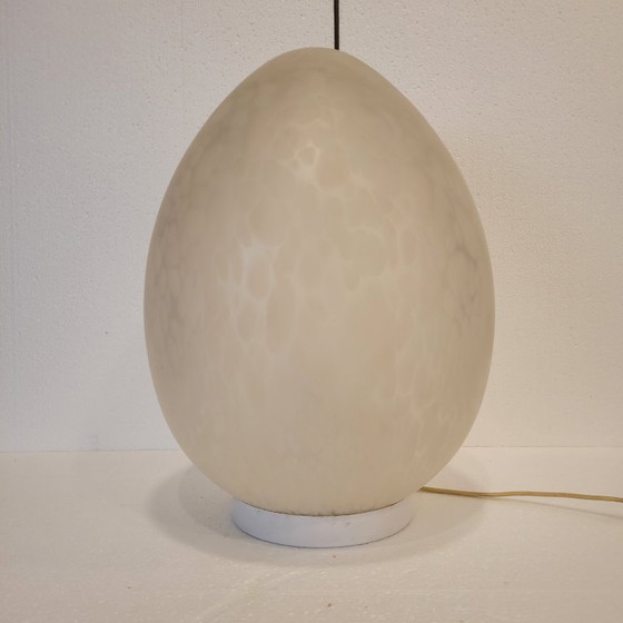 Image 1 of Tischlampe "Ei", Glas, La Verrerie de Vianne, Mitte des Jahrhunderts, 70er Jahre - Frankreich