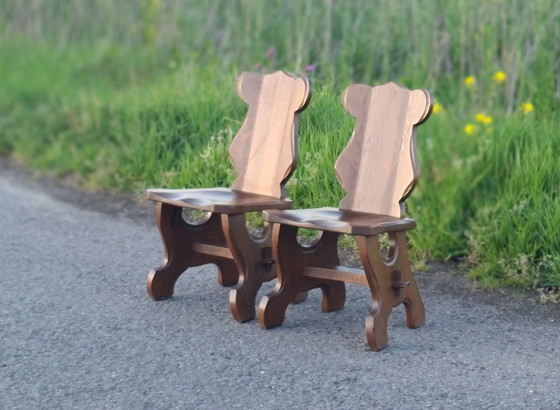 Image 1 of 2 Brutalist high chairs '60