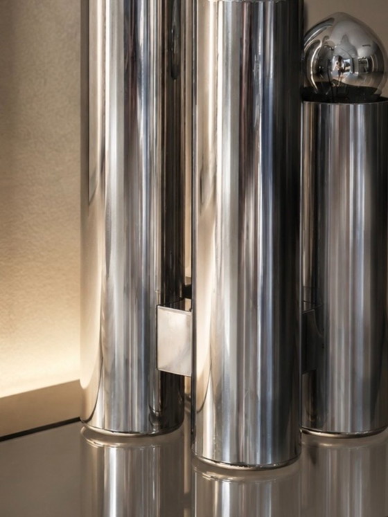Image 1 of Mid-Century Modern Chrome Table Lamp by Gaetano Sciolari, 1970s