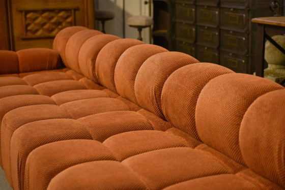 Grand canapé modulable pour 10 personnes – Canapés 3 places, Velours, Vintage (photo 4 of 17)