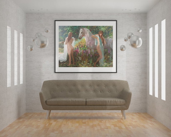 Peinture à l'huile originale Filles abstraites Cheval Été – Peintures et dessins, Canvas (photo 2 of 10)