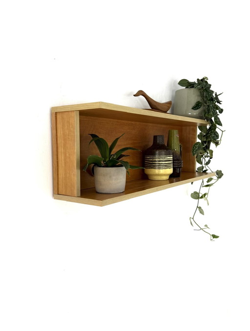 Étagère murale vintage en bois de hêtre, années 60