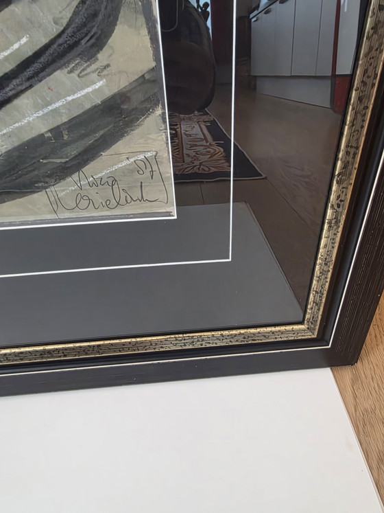 Nico Vrielink (1958) – Original Work / Mixed Media (1987) – With Muse – Paintings & Drawings, Paper, Wood (photo 10 of 11)