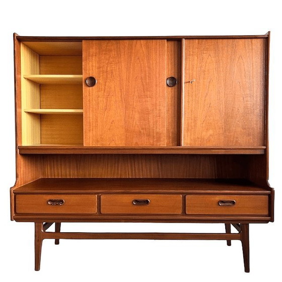 Image 1 of Mid-century Van Teeffelen Wébé Deens design highboard kast teak Van Teeffelen Wébé 1960's
