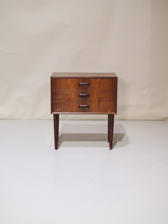Image 1 of Table de chevet en palissandre commode danoise vintage