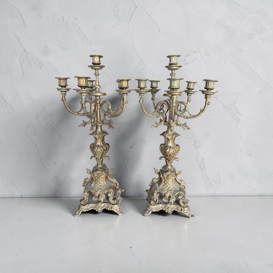 Image 1 of Elegant 6 arm brass candelars 