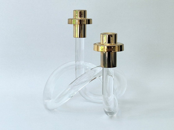 Candlestick Set & Clock Dorothy C. Thorpe – Elaine Bscheider voor Dorothy C. Thorpe, Candle holders, Brass (photo 8 of 18)