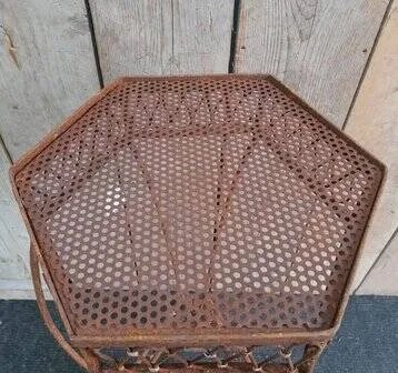 Antique wrought iron plant table column, Side tables, Brown, Vintage (photo 4 of 5)