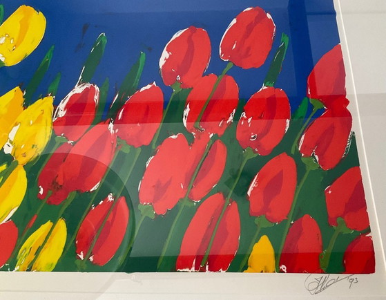 Monoprint - Joop Rozendaal - Dé Noordwijkse Tulpenschilder – Objets d'art, Paper (photo 8 of 10)