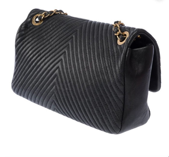 Image 1 of Sac CHANEL Timeless/Classique en Cuir Noir - 103574