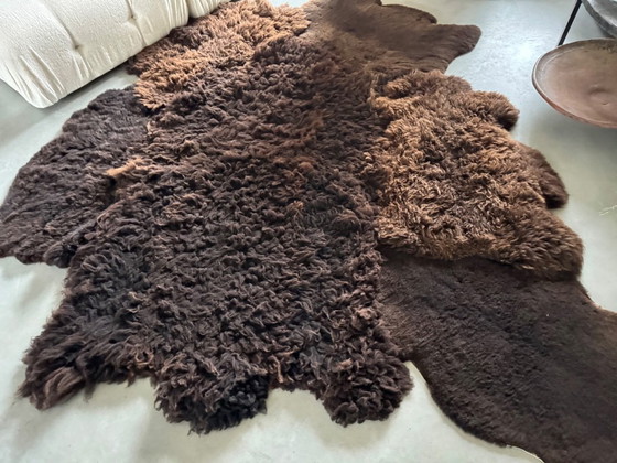 Image 1 of Huge, very luxurious, completely handmade, vintage sheepskin rug.