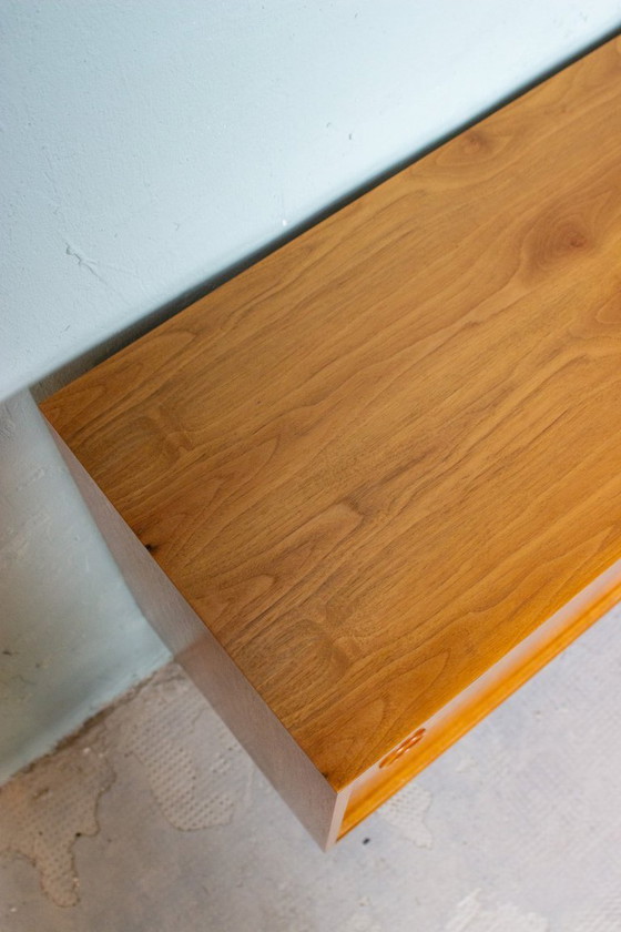 Image 1 of Vintage sideboard chest of drawers shelf teak nut mid century 60s