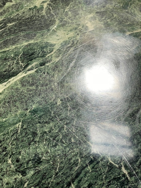 Image 1 of Table vintage en marbre vert de mer et palissandre années 1970