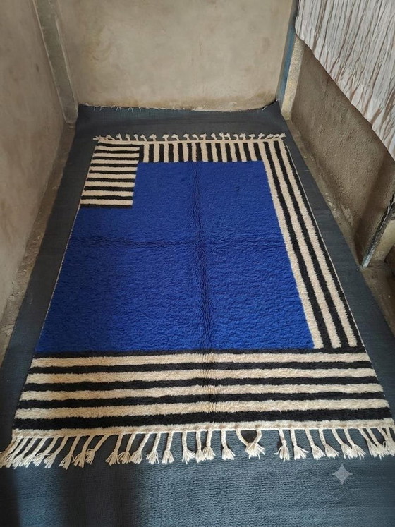 Blue Berber Rug with Geometric Patterns 200/270cm – Rugs & carpets, Wool (photo 4 of 6)