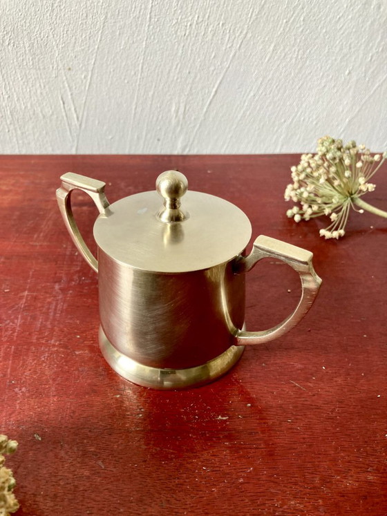 Antikes versilbertes Tee- und Kaffeeservice im Art-Deco-Stil – Tischdekoration, Metal (photo 15 of 18)