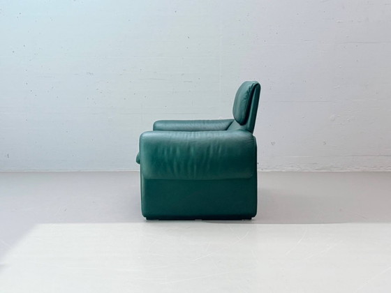 Image 1 of Poltrona De Sede DS-2011 in pelle, verde petrolio, Svizzera, anni '80