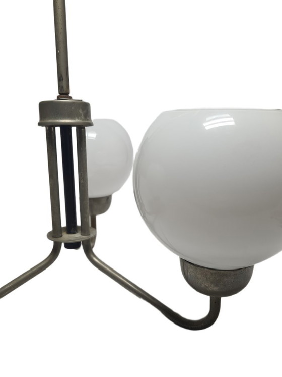 Lampadario in stile postmoderno, Polonia, anni '70 – Glass, Metal (photo 6 of 12)