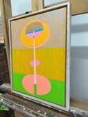 Original painting, "FIGURINE", acrylic paints on canvas, including frame, 53.5 cm x 43.5 cm