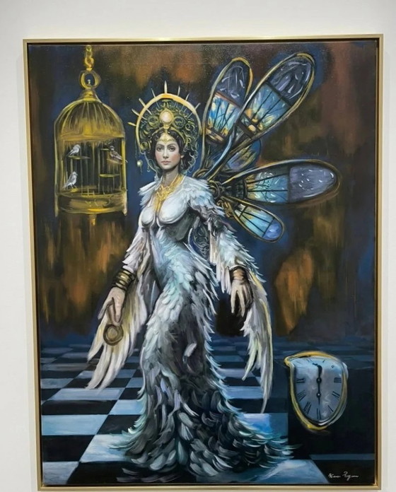 Ninni Pagano – « The Thought Constrained » – Peinture à l'huile originale – 100x77 cm – Peintures et dessins (photo 3 of 5)