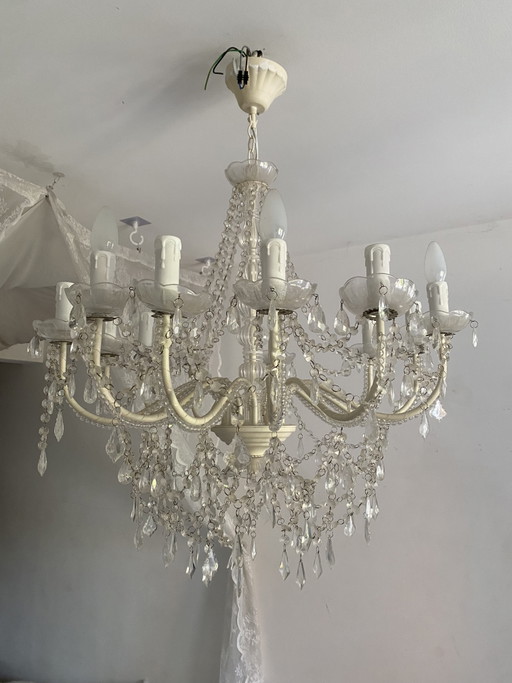 Vintage Renaissance Elfenbein Kristall Kronleuchter – kroonluchters, Crystal