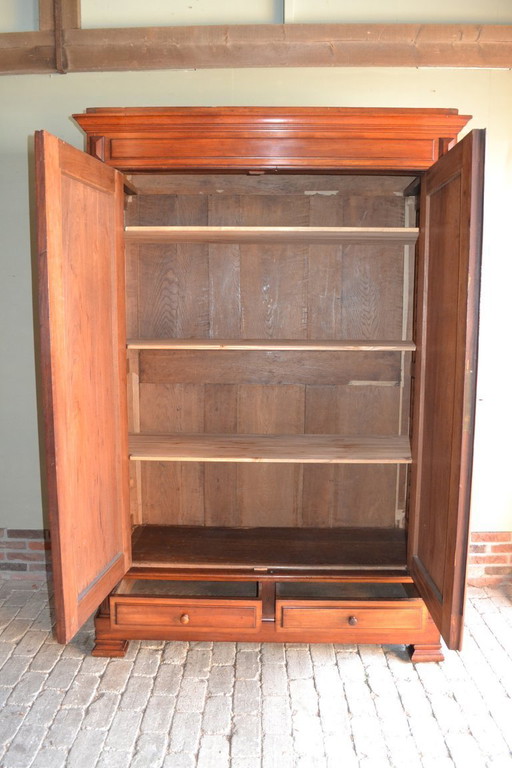 Large antique mahogany wood Louis Philippe cabinet.