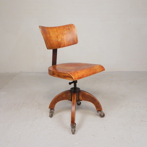 Chaise de bureau Bauhaus, chaise d'atelier KRENZER, années 30