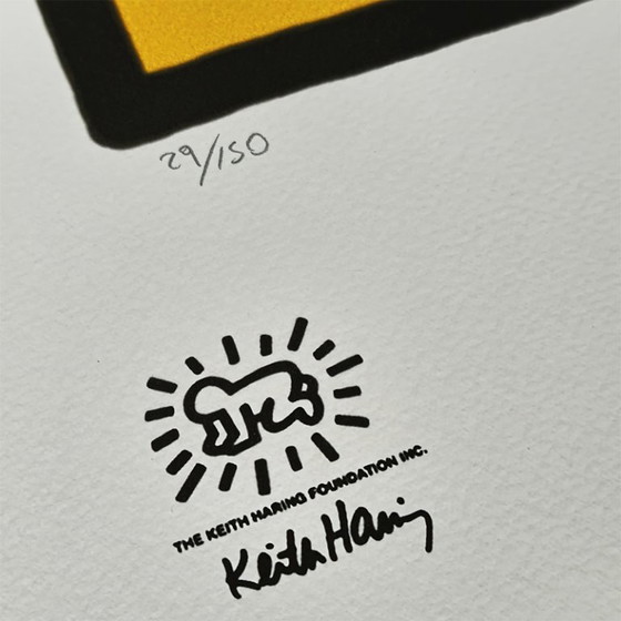 Image 1 of 1990s Keith Haring Limited Edition Lithograph - Numbered in Pencil.