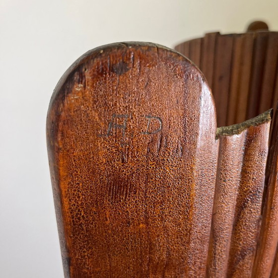 Image 1 of Paravento ondulato con doghe di pino, 1930