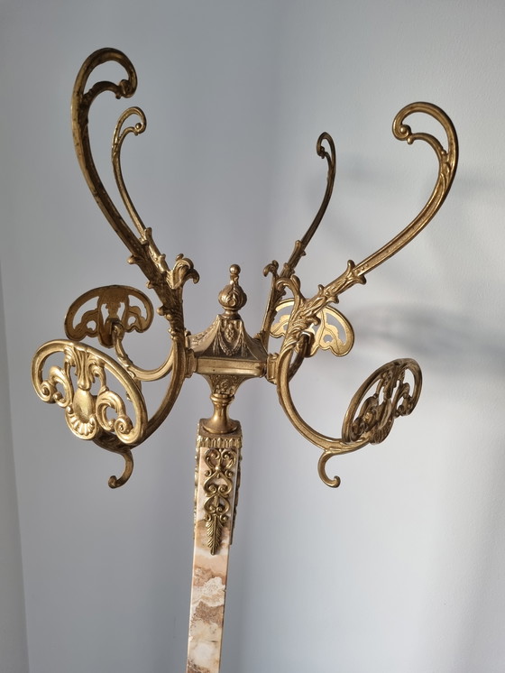 Image 1 of Hollywood Regency marble coat rack
