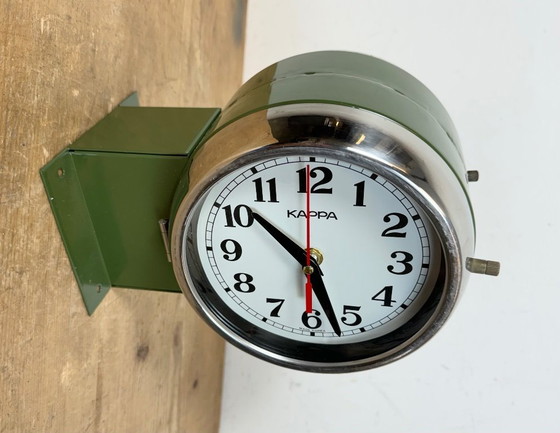 Image 1 of Vintage Green Kappa Maritime Double-Sided Wall Clock, 1980s