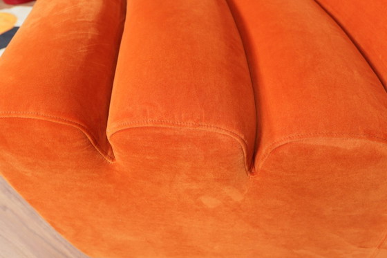 Image 1 of Sofá modular de 2 plazas en terciopelo naranja quemado
