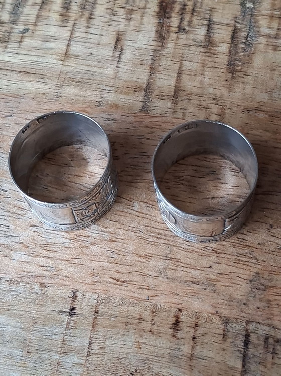 Anelli portatovaglioli peruviani in argento fatti a mano di metà secolo – Set di 2 – Accessori da tavola (photo 4 of 7)