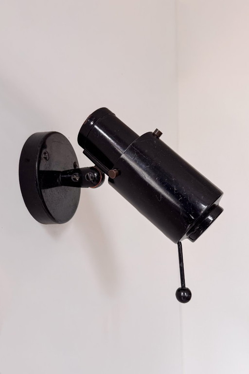 Vintage Zodiac Wall lights for LITA by Jacques Biny, black lacquered metal, France, 1960.
