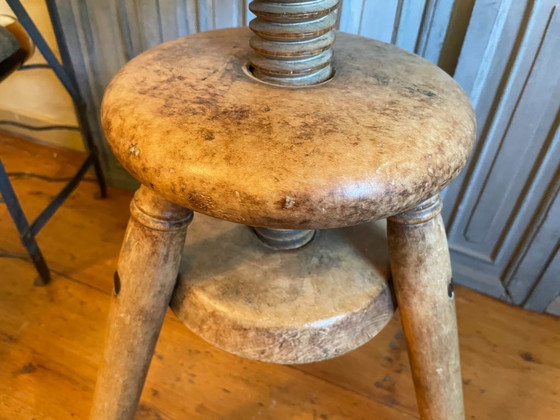 Image 1 of Hermoso taburete giratorio taburete francés antiguo