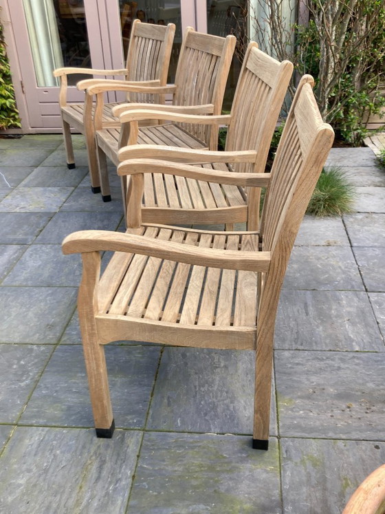 Image 1 of set of 4 Allure teak garden chairs