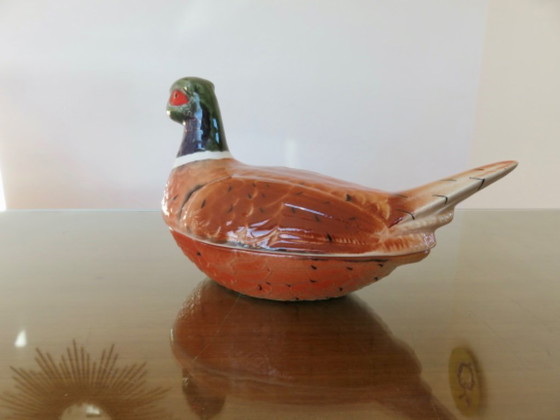 Image 1 of Pheasant terrine in slipware by Michel Caugant, 1950s-60s