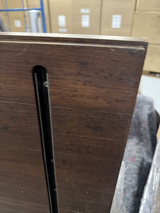 Image 1 of Wengé Houten Sidetable, Op Dun Stalen Frame