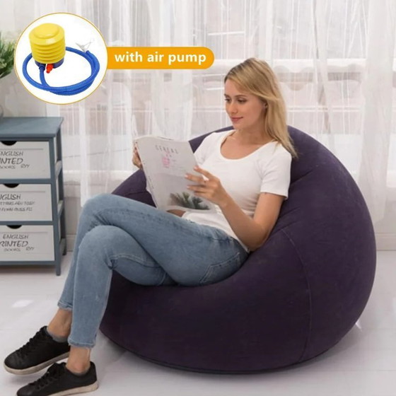 Image 1 of Large Lazy Inflatable Sofa Chairs PVC Lounger Seat Bean Bag Sofas Pouf Puff Couch Tatami Living Room Supply Outdoor Camping