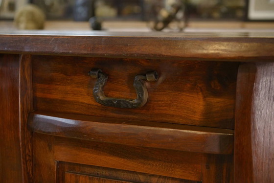 Credenza brutalista in olmo di Aranjou anni '50 – Armadi contenitori, Legno, Metallo (photo 6 of 12)