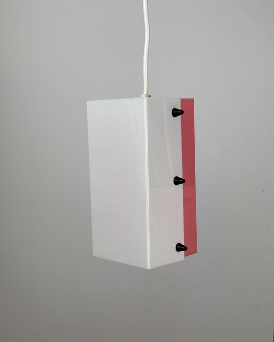 Image 1 of Lampada a sospensione Space Age, Acrilico, Anni '60, Metà secolo, Lampada vintage, Rosa-bianco, Germania, Anni '50, Pop Art, Min