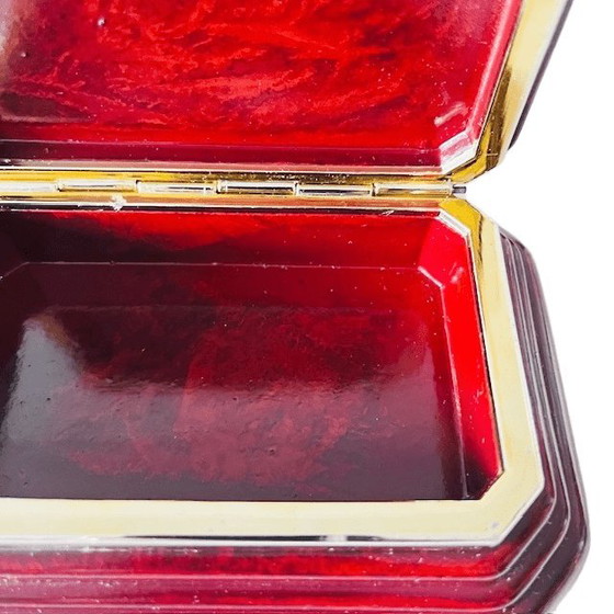 Image 1 of Scatola vintage in pelle fiorentina di metà secolo, in pelle rossa, design di Firenze, anni '60