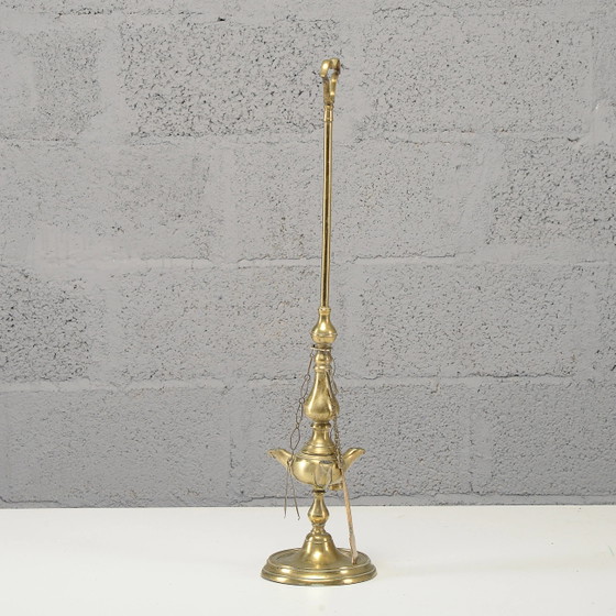 Florentine Brass Oil Lamp, Second Half of the 20th Century – Table lamps, Klassiek (photo 4 of 6)