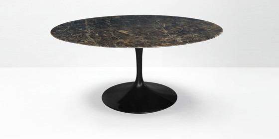 Originele Ronde Knoll Tulip Eettafel (137cm) In Emperador Glanzend In NIEUWSTAAT!! Eero Saarinen – Marble (photo 3 of 15)