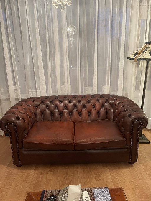 Two 2 1/2 Seater Chesterfield Sofas